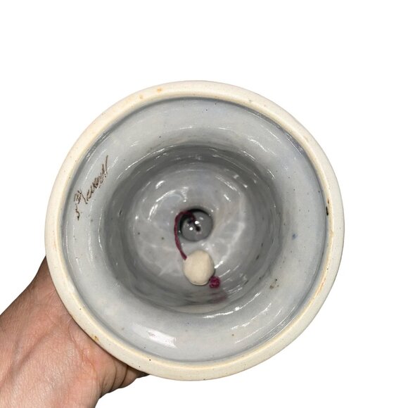 Ken Edwards Vintage Tonala Pottery Bell Folk Art Hand Painted Mexico - Picture 6 of 7